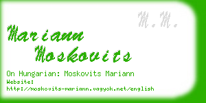 mariann moskovits business card